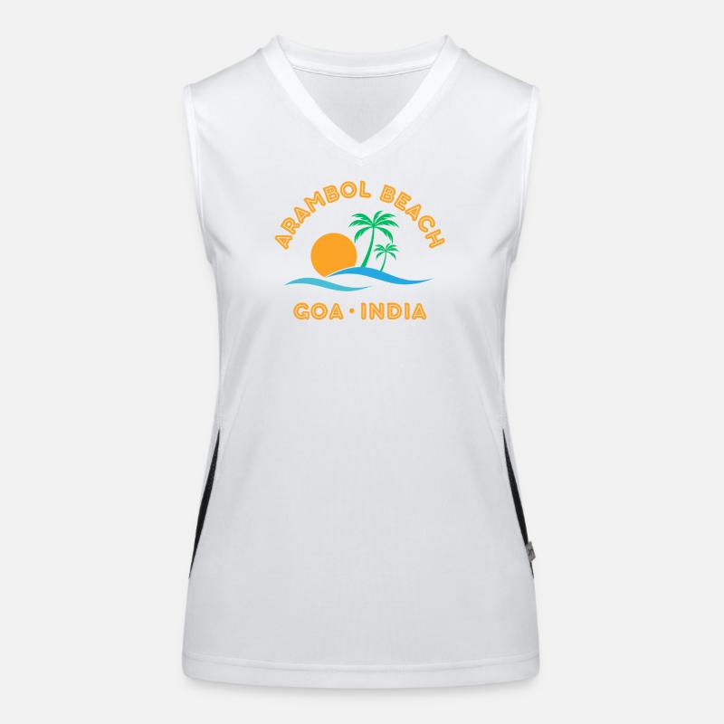 Arambol Beach Goa India Sunset Palm Women's Functional Contrast Tank Top
