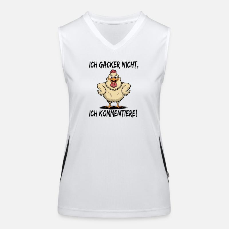  Ich Gacker Nicht Ich Kommentiere Witziger Huhn Funktionelles Kontrast-Tank Top für Frauen