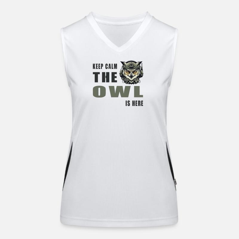 Ruhe bewahren, die Eule ist da Funktionelles Kontrast-Tank Top für Frauen