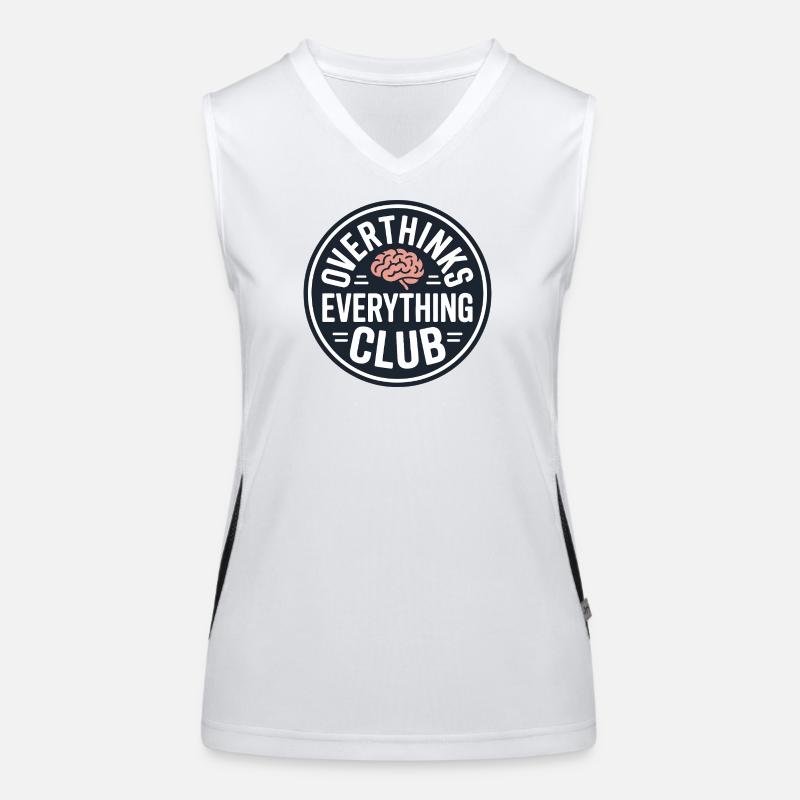 Overthinking lustiger Spruch Funktionelles Kontrast-Tank Top für Frauen