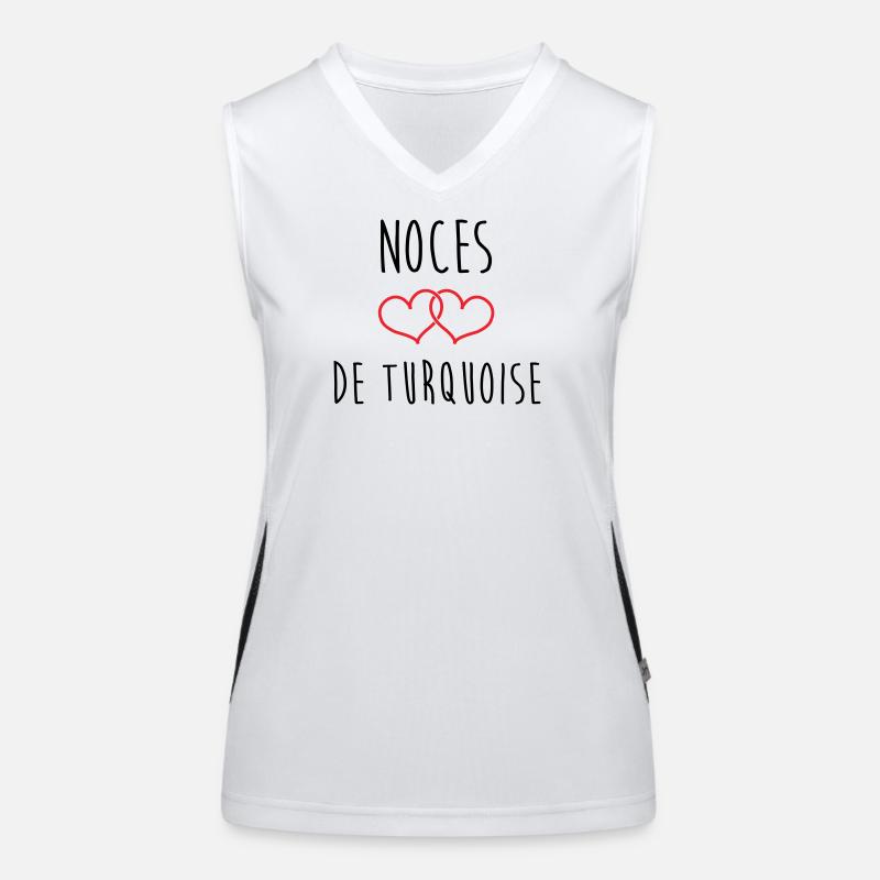 Türkis Hochzeit 18 Jahre Ehe Funktionelles Kontrast-Tank Top für Frauen