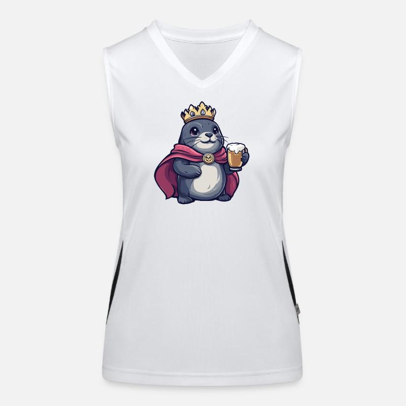Robbe Tier Bier König Funktionelles Kontrast-Tank Top für Frauen