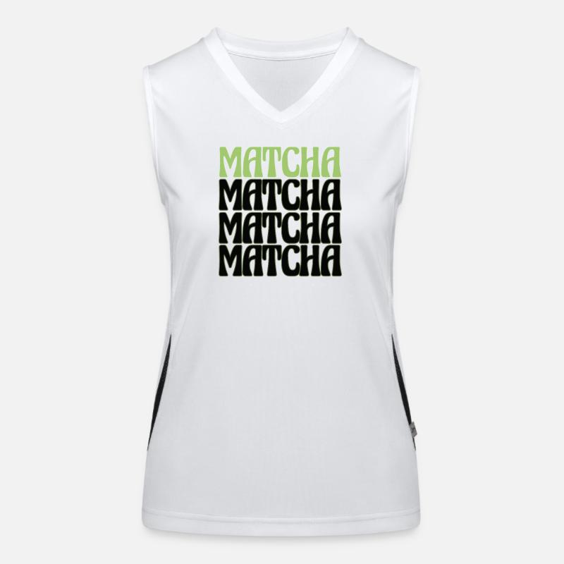 Matcha Retro Tea Lover Design Women's Functional Contrast Tank Top