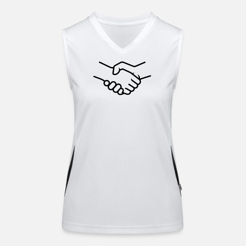 Handschlag Hände Teamwork Funktionelles Kontrast-Tank Top für Frauen