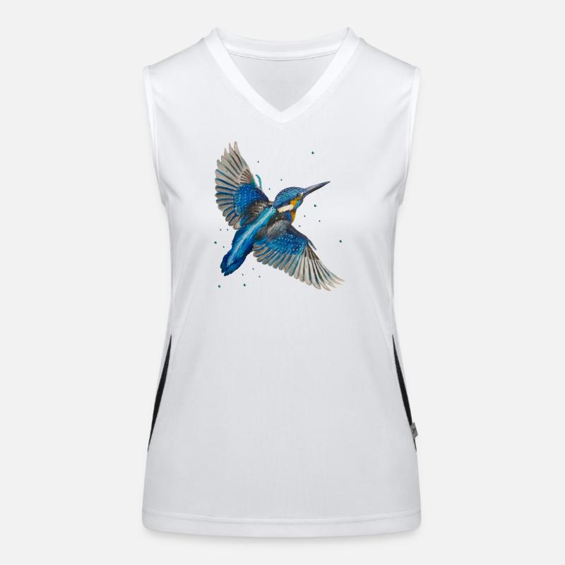 Eisvogel im Flug Funktionelles Kontrast-Tank Top für Frauen
