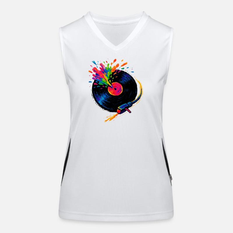 Turntable Colorful Pop Vinyl Women's Functional Contrast Tank Top