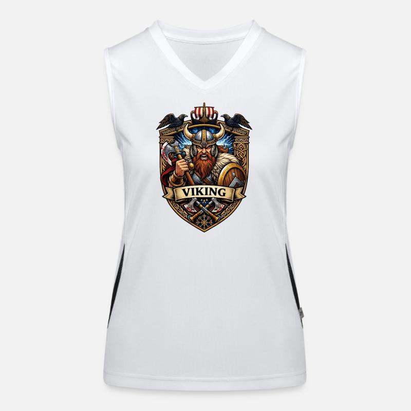 Viking Warrior Shield Emblem Women's Functional Contrast Tank Top