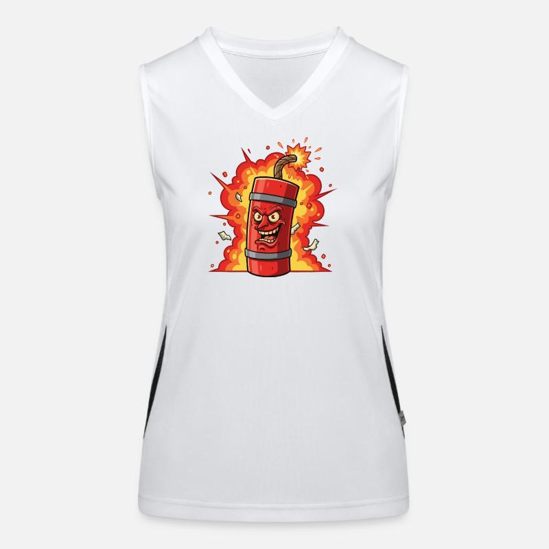 Popping Dynamite Cartoon Women's Functional Contrast Tank Top