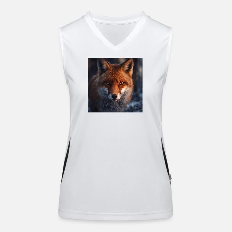 Fuchs-Erkundung bei Einbruch der Dämmerung Funktionelles Kontrast-Tank Top für Frauen