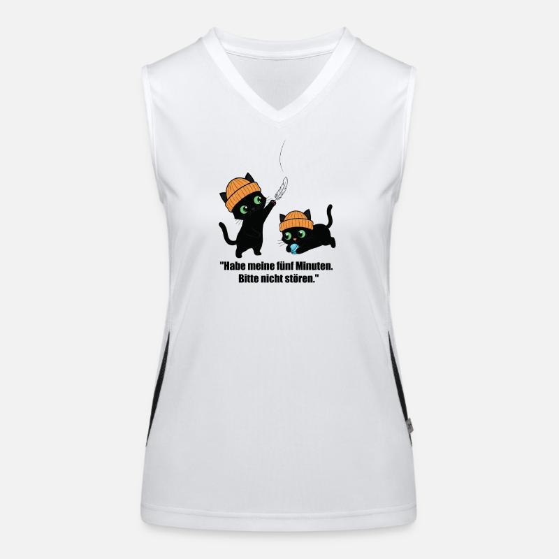Cat duo playing. Fun. Unique Women's Functional Contrast Tank Top