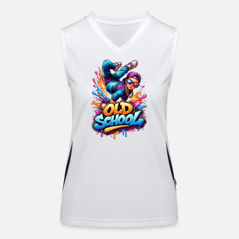 Old School Breakdance Graffiti Débardeur respirant contrasté Femme