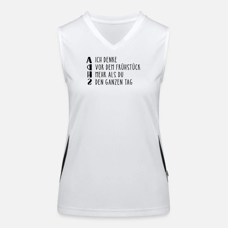 Provocative ADHD saying Women's Functional Contrast Tank Top