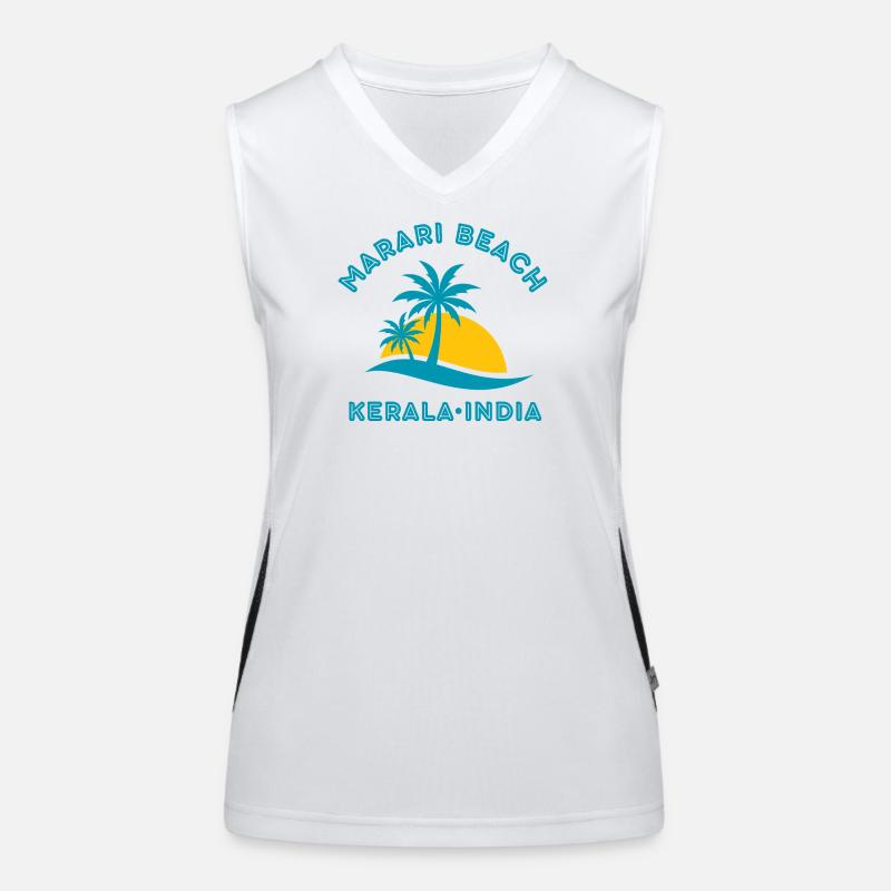 Marari Beach Kerala Sunset Women's Functional Contrast Tank Top