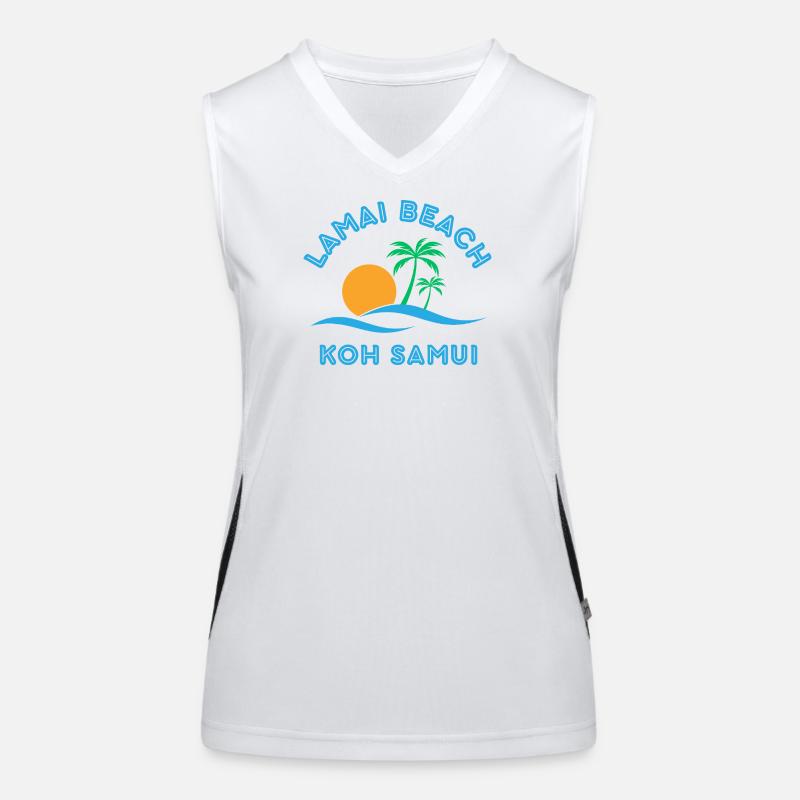 Lamai Beach Koh Samui Palm Sunset Women's Functional Contrast Tank Top