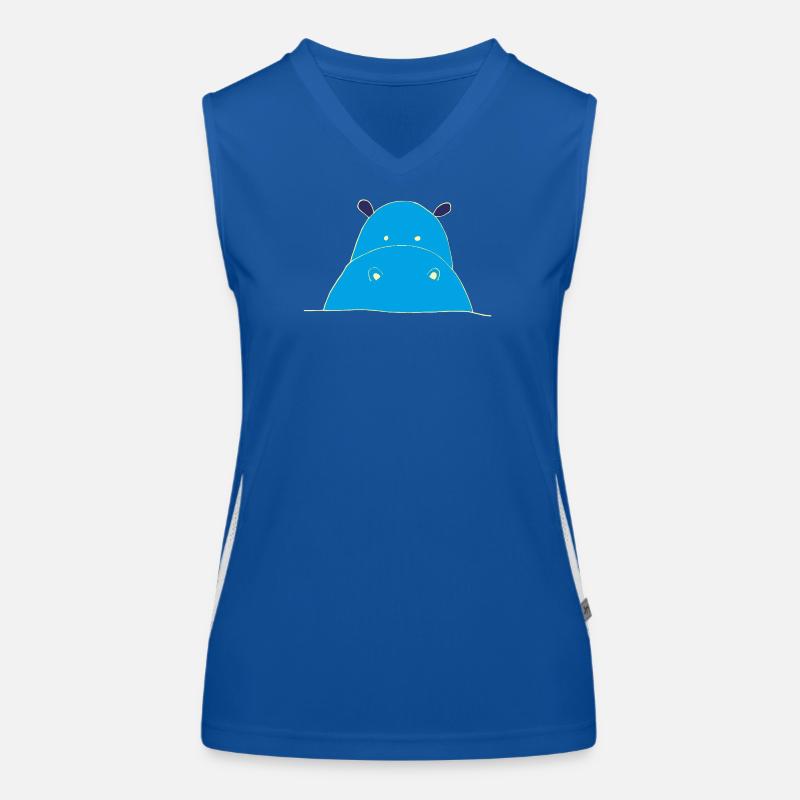 Hippopotame bleu hippopotame Débardeur respirant contrasté Femme