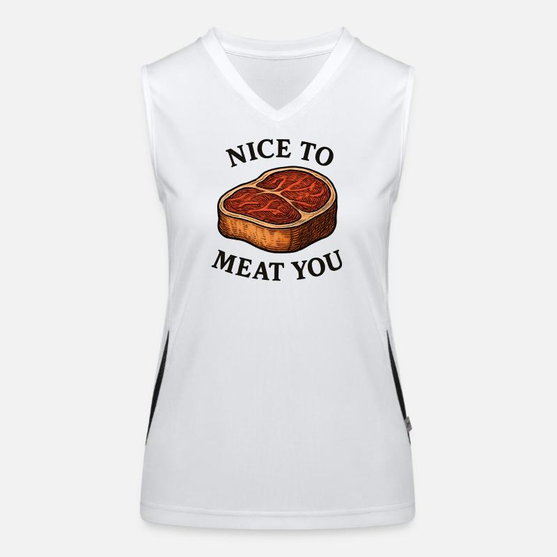 Sympa de te dévorer – Steak Saying Débardeur respirant contrasté Femme