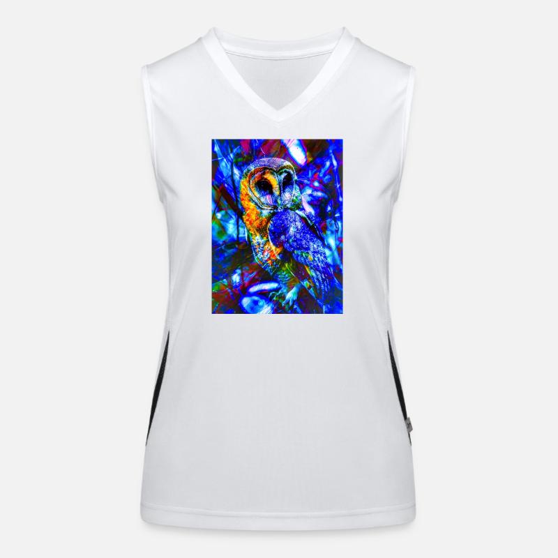 Neoneule im psychedelischen Licht Funktionelles Kontrast-Tank Top für Frauen
