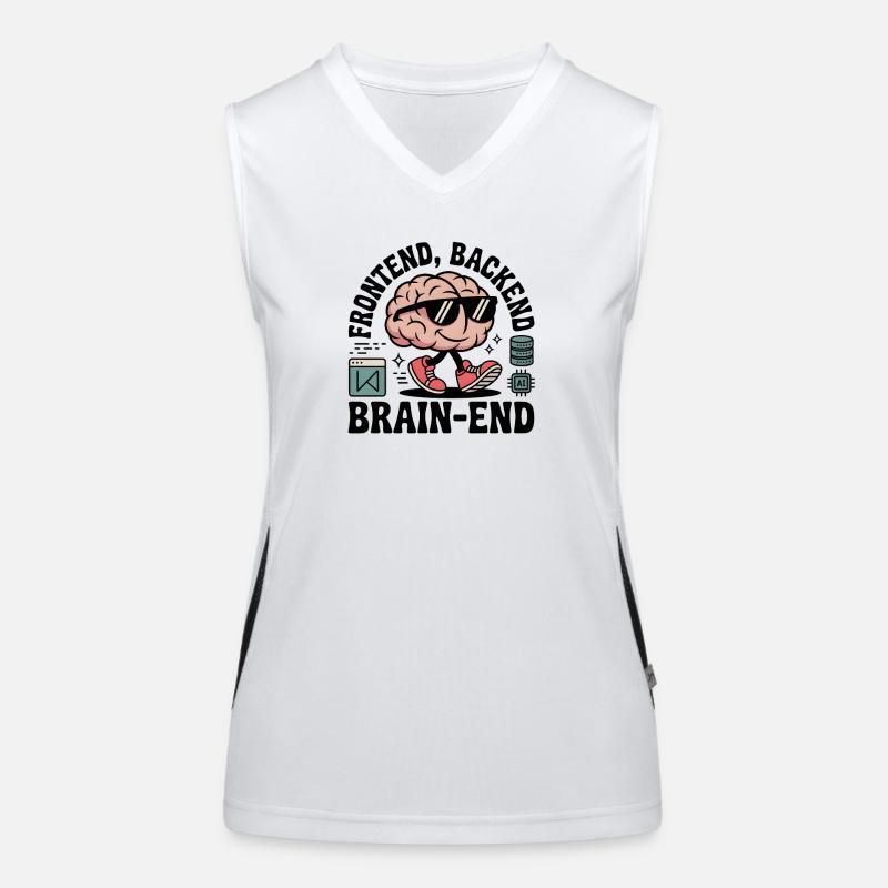 Frontend, backend, Brain-end | Développeur Débardeur respirant contrasté Femme