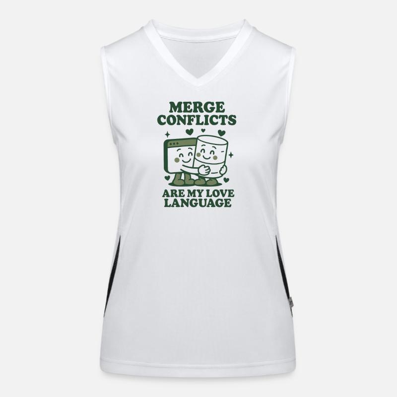 Merge Conflicts Are My Love Language | Git Women's Functional Contrast Tank Top