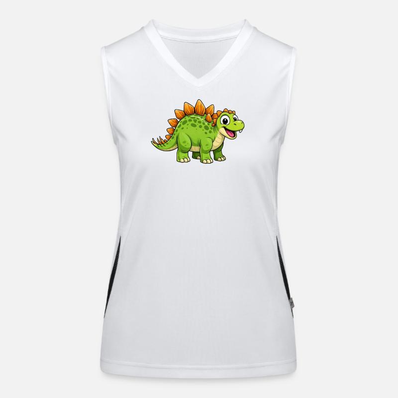 Dino Stegosaurus joyeux Débardeur respirant contrasté Femme