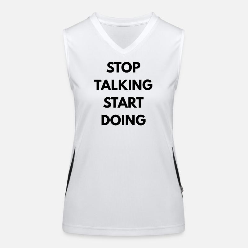 Stop talking start doing Débardeur respirant contrasté Femme