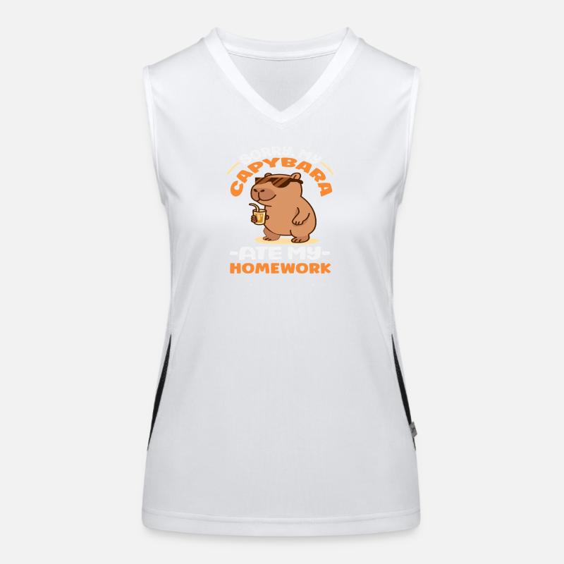 Sorry My Capybara Ate My Homework Cute Funny Funktionelles Kontrast-Tank Top für Frauen