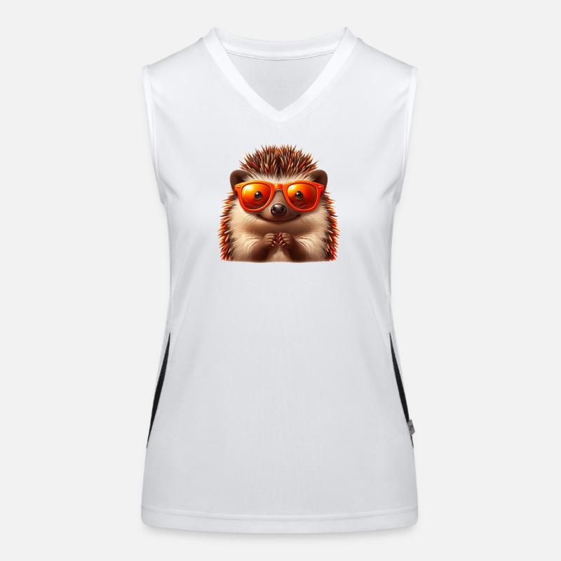 Igel Mit Sonnenbrille Igel Sarkasmus Tierliebhaber Funktionelles Kontrast-Tank Top für Frauen