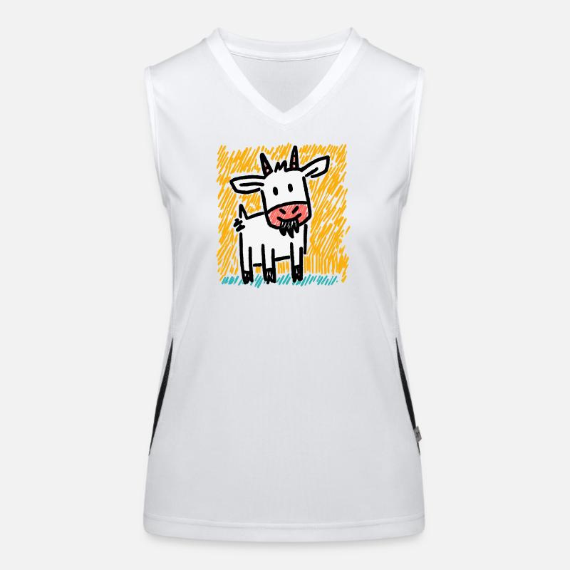 Doodle Ziege Funktionelles Kontrast-Tank Top für Frauen