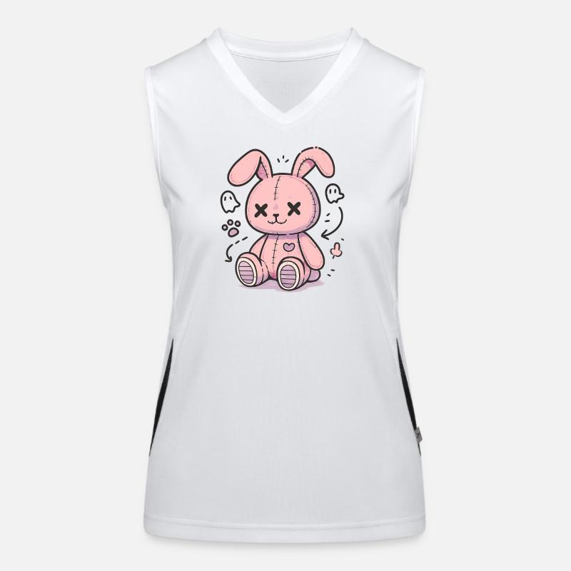 Goth Bunny Horreur Rabbit Gothique Effrayant Effrayant Débardeur respirant contrasté Femme