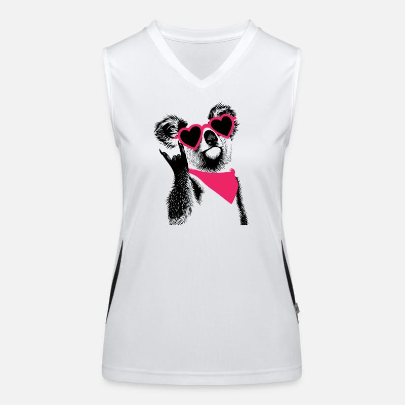 Koala mit Herzbrille & Rockzeichen Funktionelles Kontrast-Tank Top für Frauen