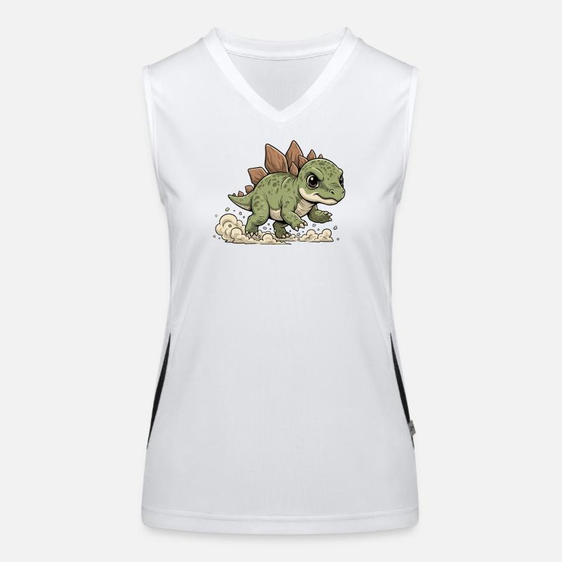 Cheerful Stegosaurus Women's Functional Contrast Tank Top