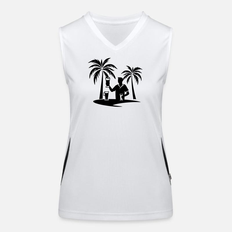 Silhouette de plage de palmiers de vacances Débardeur respirant contrasté Femme