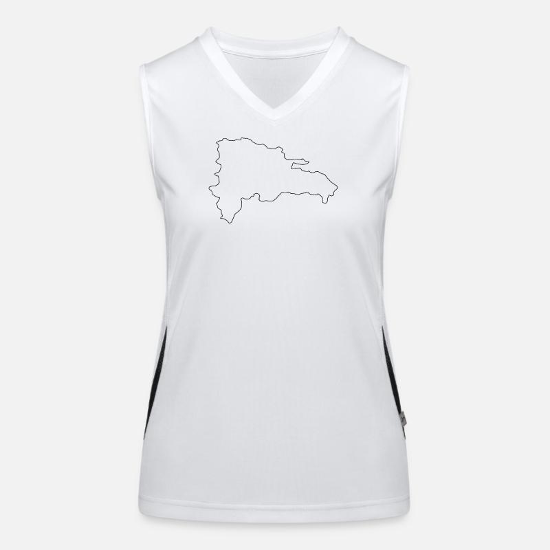 Dominican Republic map Women's Functional Contrast Tank Top
