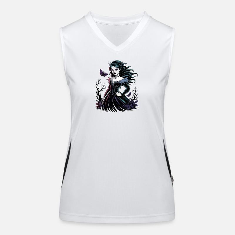 Dark Blossoms Gothic Lady Women's Functional Contrast Tank Top