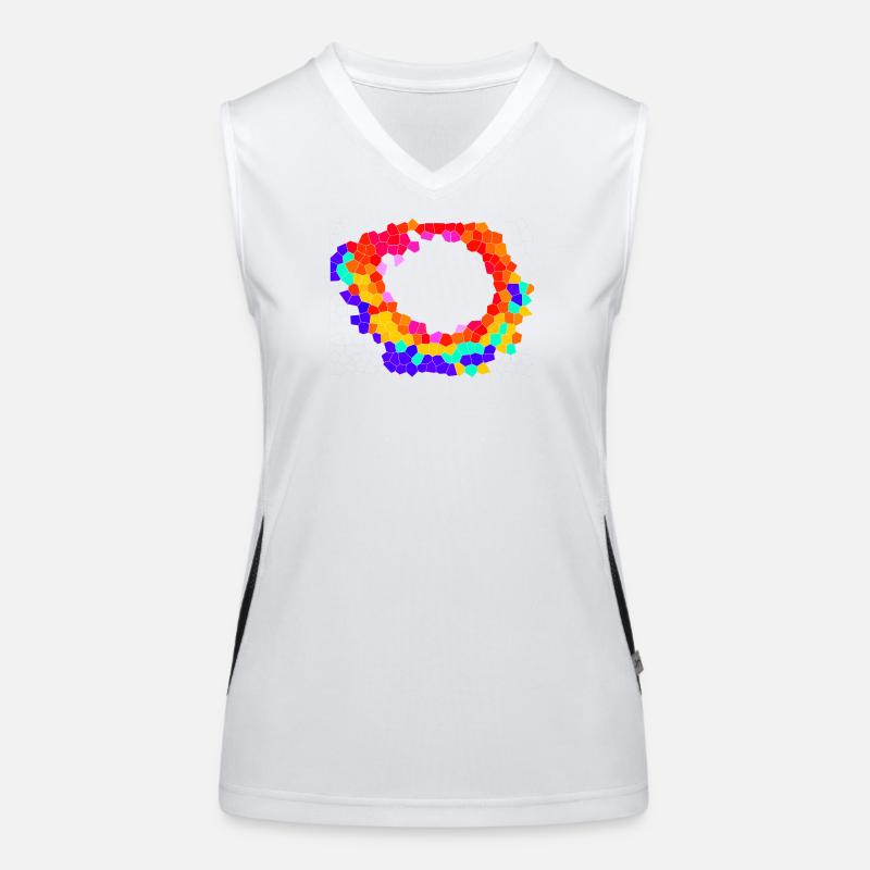 Voronoi Mosaic Orbit - Women's Functional Contrast Tank Top - white/black