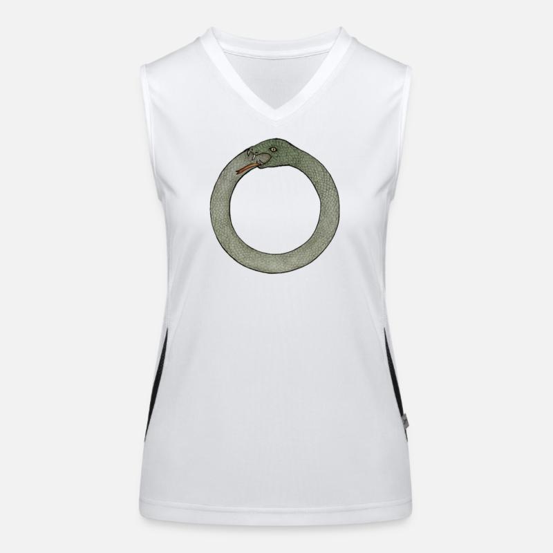 Coiled Serpent Emblem - Women's Functional Contrast Tank Top - white/black