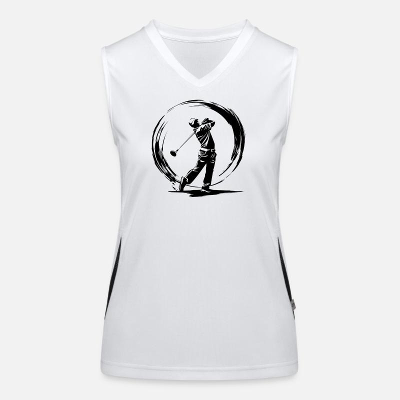 Golfer Mann Silhouette Funktionelles Kontrast-Tank Top für Frauen