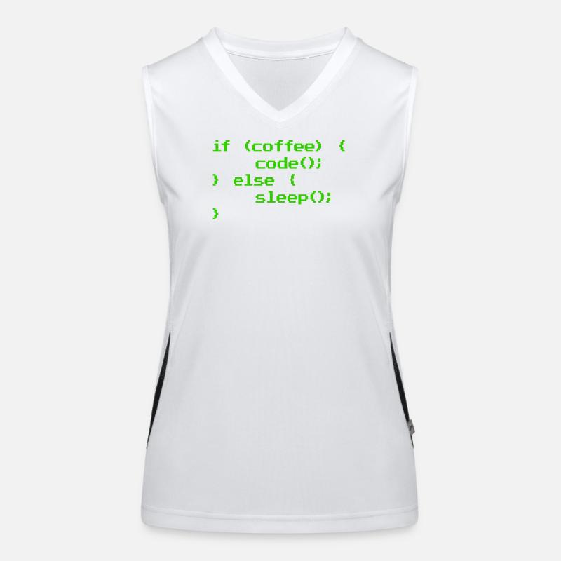 No Coffee No Code Programmeur Informaticien Débardeur respirant contrasté Femme