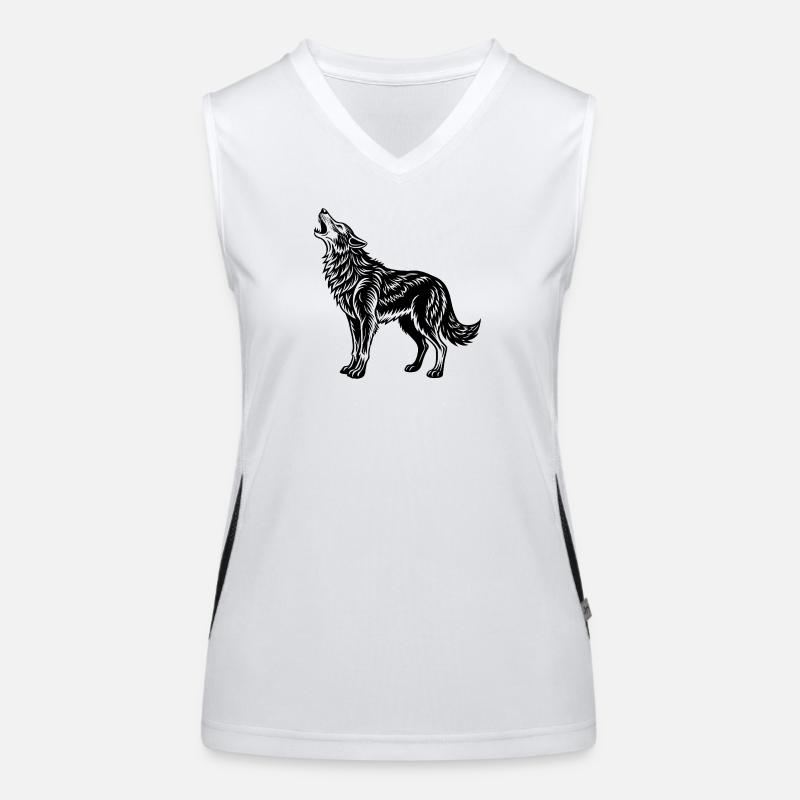 Wolf howls Women's Functional Contrast Tank Top
