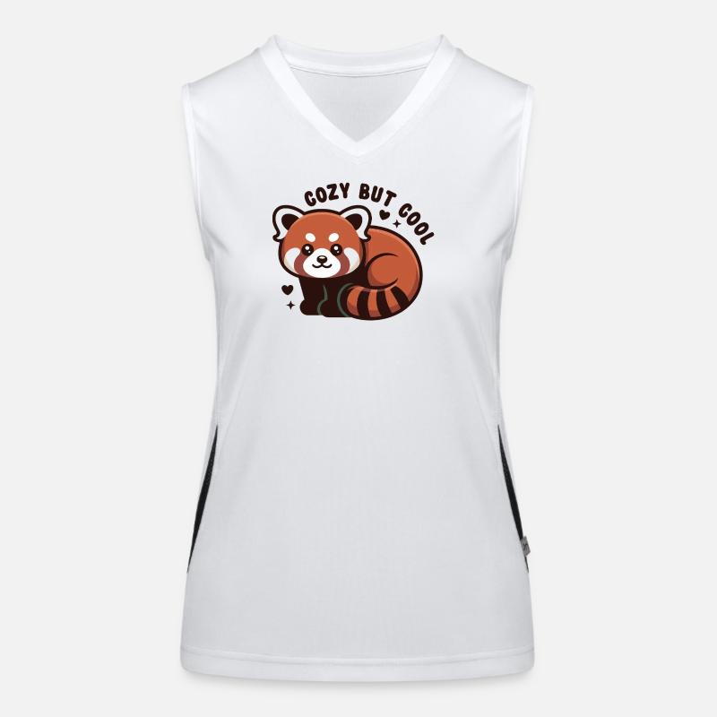 Câlin Panda Rouge MIGNON MAIS COOL Débardeur respirant contrasté Femme