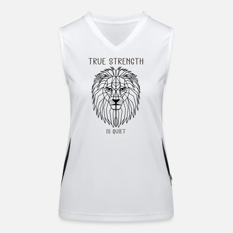 true strength is quiet Funktionelles Kontrast-Tank Top für Frauen