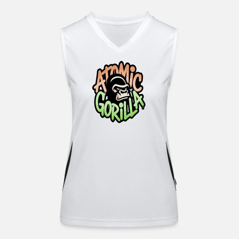 Atom-Gorilla-Graffiti Funktionelles Kontrast-Tank Top für Frauen