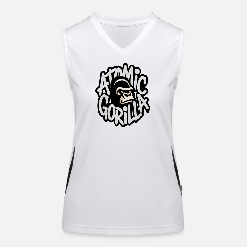 Atom-Gorilla-Graffiti-Emblem Funktionelles Kontrast-Tank Top für Frauen