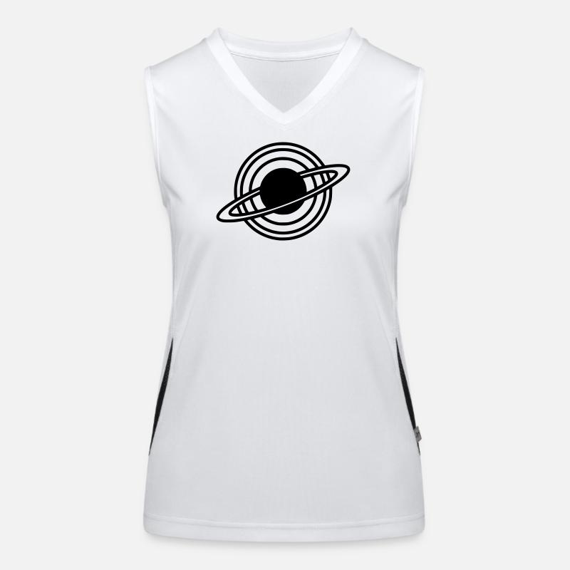 Saturn Planet Ringe Silhouette Funktionelles Kontrast-Tank Top für Frauen