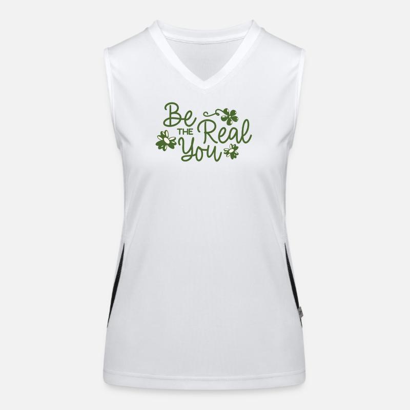 Sei der echte Du Blumenschrift Funktionelles Kontrast-Tank Top für Frauen