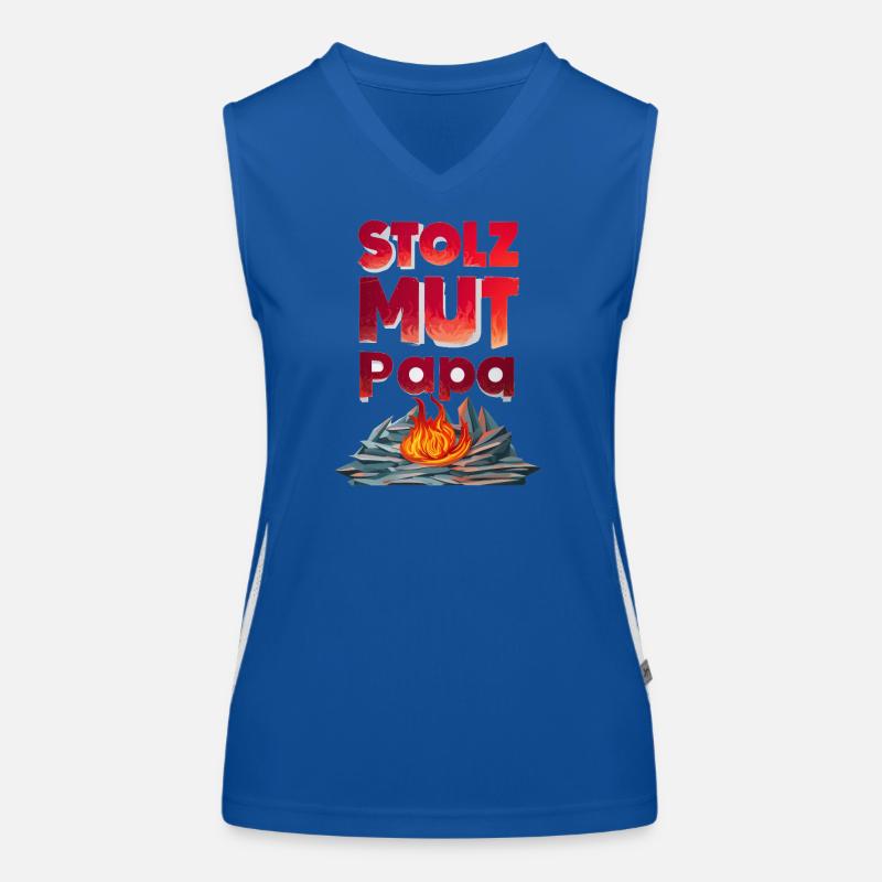 Feuerwehr Papa Stolz Mut Stärke Geschenkidee Funktionelles Kontrast-Tank Top für Frauen