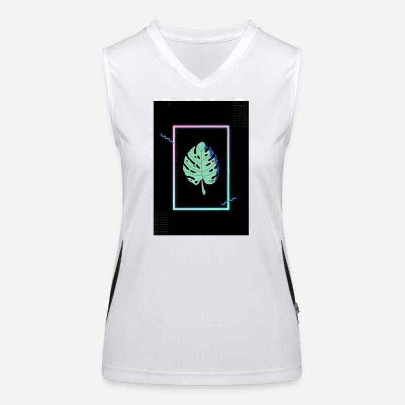 Monstera Neon Frame Funktionelles Kontrast-Tank Top für Frauen