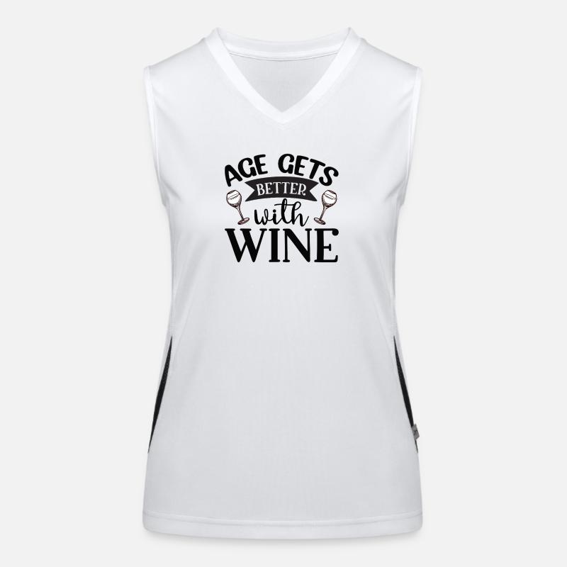 Age Gets Better with Wine – Lustiges Weindesign Funktionelles Kontrast-Tank Top für Frauen