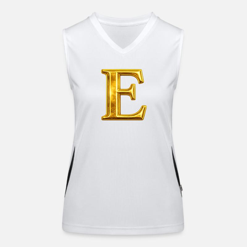 Goldenes E Monogramm-Design Funktionelles Kontrast-Tank Top für Frauen