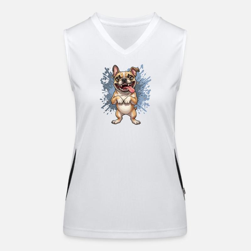 Pug Pose Splash Funktionelles Kontrast-Tank Top für Frauen
